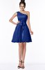 ColsBM Abby Electric Blue Glamorous A-line Sleeveless Zip up Knee Length Lace Bridesmaid Dresses