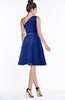 ColsBM Abby Electric Blue Glamorous A-line Sleeveless Zip up Knee Length Lace Bridesmaid Dresses