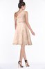 ColsBM Abby Fresh Salmon Glamorous A-line Sleeveless Zip up Knee Length Lace Bridesmaid Dresses