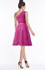 ColsBM Abby Hot Pink Glamorous A-line Sleeveless Zip up Knee Length Lace Bridesmaid Dresses