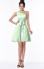 ColsBM Abby Light Green Glamorous A-line Sleeveless Zip up Knee Length Lace Bridesmaid Dresses