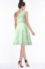 ColsBM Abby Light Green Glamorous A-line Sleeveless Zip up Knee Length Lace Bridesmaid Dresses