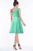 ColsBM Abby Mint Green Glamorous A-line Sleeveless Zip up Knee Length Lace Bridesmaid Dresses