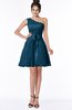 ColsBM Abby Moroccan Blue Glamorous A-line Sleeveless Zip up Knee Length Lace Bridesmaid Dresses