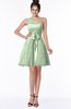 ColsBM Abby Pale Green Glamorous A-line Sleeveless Zip up Knee Length Lace Bridesmaid Dresses