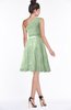 ColsBM Abby Pale Green Glamorous A-line Sleeveless Zip up Knee Length Lace Bridesmaid Dresses
