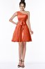 ColsBM Abby Persimmon Glamorous A-line Sleeveless Zip up Knee Length Lace Bridesmaid Dresses