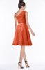 ColsBM Abby Persimmon Glamorous A-line Sleeveless Zip up Knee Length Lace Bridesmaid Dresses