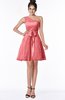 ColsBM Abby Shell Pink Glamorous A-line Sleeveless Zip up Knee Length Lace Bridesmaid Dresses