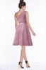 ColsBM Abby Silver Pink Glamorous A-line Sleeveless Zip up Knee Length Lace Bridesmaid Dresses
