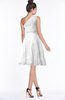 ColsBM Abby White Glamorous A-line Sleeveless Zip up Knee Length Lace Bridesmaid Dresses