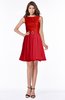 ColsBM Cali Red Gorgeous A-line Zip up Knee Length Lace Bridesmaid Dresses