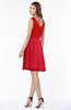 ColsBM Cali Red Gorgeous A-line Zip up Knee Length Lace Bridesmaid Dresses
