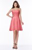 ColsBM Henley Coral Mature Sweetheart Satin Knee Length Lace Bridesmaid Dresses