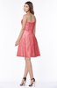 ColsBM Henley Coral Mature Sweetheart Satin Knee Length Lace Bridesmaid Dresses