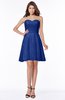 ColsBM Henley Electric Blue Mature Sweetheart Satin Knee Length Lace Bridesmaid Dresses