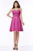 ColsBM Henley Hot Pink Mature Sweetheart Satin Knee Length Lace Bridesmaid Dresses