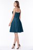 ColsBM Henley Moroccan Blue Mature Sweetheart Satin Knee Length Lace Bridesmaid Dresses