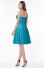 ColsBM Henley Teal Mature Sweetheart Satin Knee Length Lace Bridesmaid Dresses