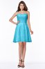 ColsBM Henley Turquoise Mature Sweetheart Satin Knee Length Lace Bridesmaid Dresses