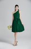 ColsBM Ariya Alpine Green Romantic One Shoulder Zip up Knee Length Sash Bridesmaid Dresses
