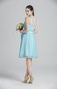 ColsBM Ariya Aqua Romantic One Shoulder Zip up Knee Length Sash Bridesmaid Dresses