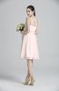 ColsBM Ariya Blush Romantic One Shoulder Zip up Knee Length Sash Bridesmaid Dresses