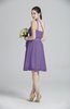 ColsBM Ariya Chalk Violet Romantic One Shoulder Zip up Knee Length Sash Bridesmaid Dresses