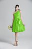 ColsBM Ariya Classic Green Romantic One Shoulder Zip up Knee Length Sash Bridesmaid Dresses