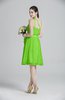 ColsBM Ariya Classic Green Romantic One Shoulder Zip up Knee Length Sash Bridesmaid Dresses