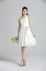 ColsBM Ariya Cloud White Romantic One Shoulder Zip up Knee Length Sash Bridesmaid Dresses