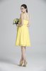 ColsBM Ariya Daffodil Romantic One Shoulder Zip up Knee Length Sash Bridesmaid Dresses