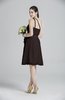 ColsBM Ariya Fudge Brown Romantic One Shoulder Zip up Knee Length Sash Bridesmaid Dresses