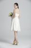 ColsBM Ariya Ivory Romantic One Shoulder Zip up Knee Length Sash Bridesmaid Dresses