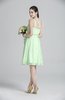 ColsBM Ariya Light Green Romantic One Shoulder Zip up Knee Length Sash Bridesmaid Dresses