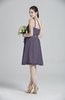 ColsBM Ariya Mulled Grape Romantic One Shoulder Zip up Knee Length Sash Bridesmaid Dresses