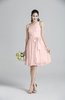 ColsBM Ariya Pastel Pink Romantic One Shoulder Zip up Knee Length Sash Bridesmaid Dresses