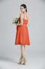 ColsBM Ariya Persimmon Romantic One Shoulder Zip up Knee Length Sash Bridesmaid Dresses