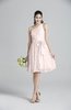 ColsBM Ariya Petal Pink Romantic One Shoulder Zip up Knee Length Sash Bridesmaid Dresses