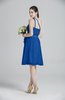 ColsBM Ariya Royal Blue Romantic One Shoulder Zip up Knee Length Sash Bridesmaid Dresses