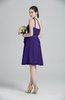 ColsBM Ariya Royal Purple Romantic One Shoulder Zip up Knee Length Sash Bridesmaid Dresses