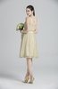 ColsBM Ariya Tan Romantic One Shoulder Zip up Knee Length Sash Bridesmaid Dresses