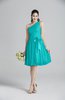 ColsBM Ariya Viridian Green Romantic One Shoulder Zip up Knee Length Sash Bridesmaid Dresses