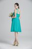 ColsBM Ariya Viridian Green Romantic One Shoulder Zip up Knee Length Sash Bridesmaid Dresses