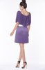 ColsBM Bria Lilac Gorgeous A-line Zip up Satin Knee Length Lace Bridesmaid Dresses