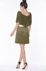 ColsBM Bria Otter Gorgeous A-line Zip up Satin Knee Length Lace Bridesmaid Dresses