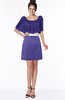 ColsBM Bria Purple Gorgeous A-line Zip up Satin Knee Length Lace Bridesmaid Dresses