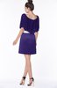 ColsBM Bria Royal Purple Gorgeous A-line Zip up Satin Knee Length Lace Bridesmaid Dresses