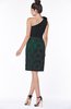 ColsBM Ariah Alpine Green Elegant One Shoulder Sleeveless Zip up Satin Knee Length Bridesmaid Dresses