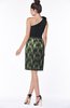 ColsBM Ariah Moss Green Elegant One Shoulder Sleeveless Zip up Satin Knee Length Bridesmaid Dresses